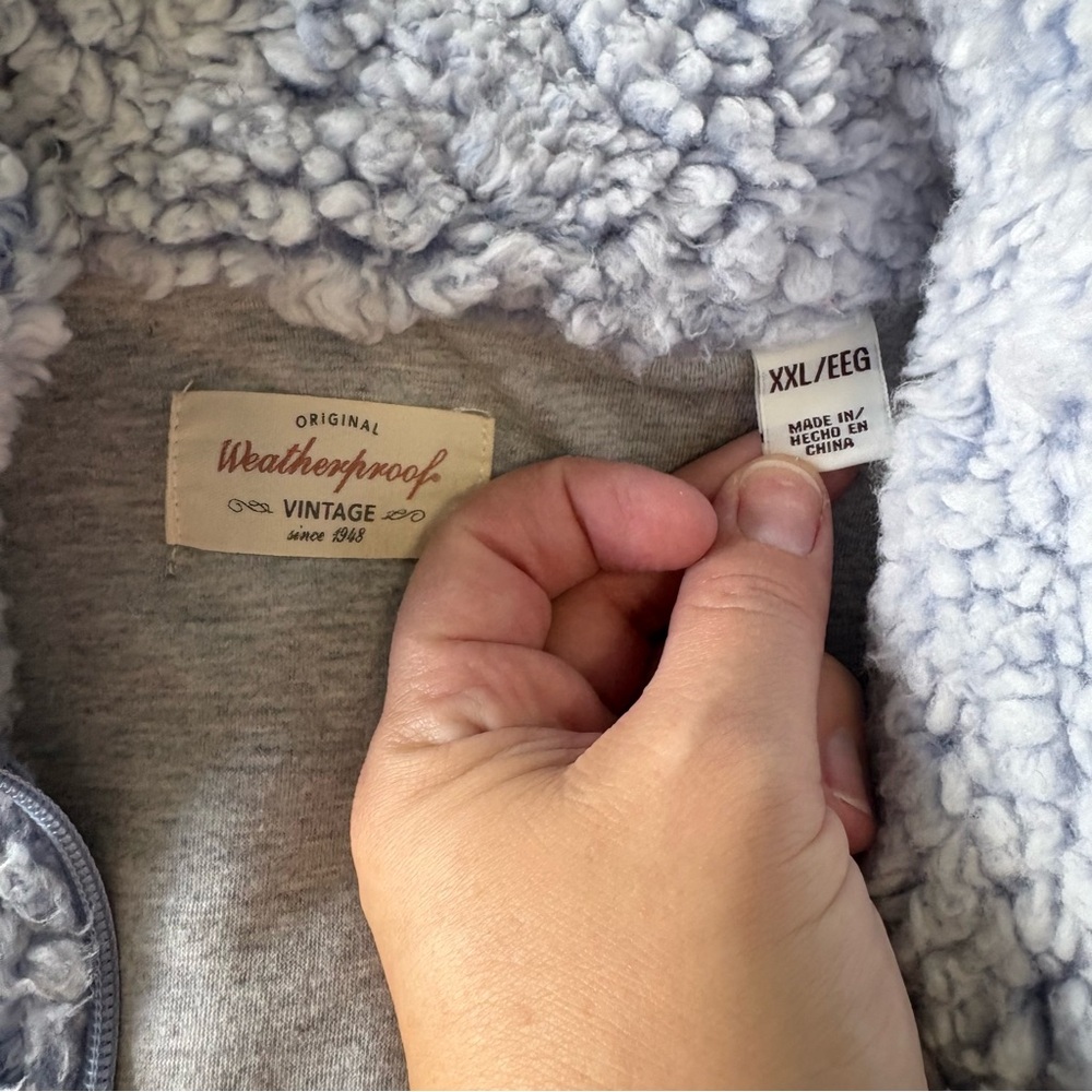 Original Weatherproof Vintage Women’s Faux Fur Sherpa Lined Quarter Zip Top -XXL - Picture 8 of 10